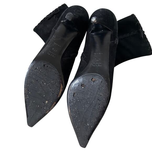 Prada Black Suede Kitten Heel Ankle Boots – Size 40.5 - Picture 5 of 10